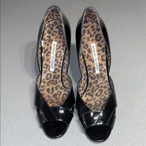 Manolo Blahnik black patent heels 38.5